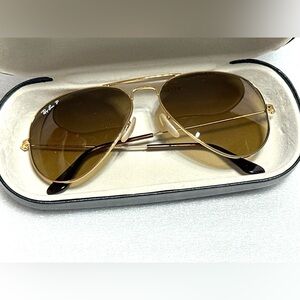 Ray Ban RB3025 001/M2 Aviator Large Metal Gold Brown Frame Sunglasses 58-14 3P